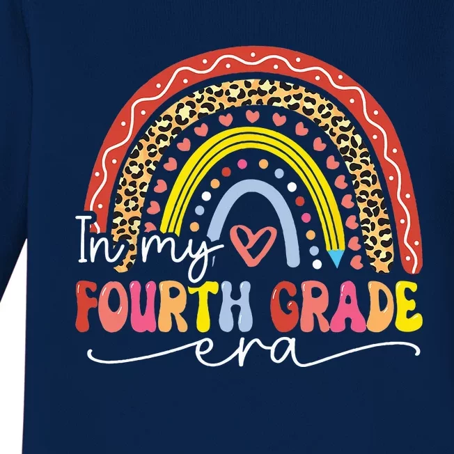 In My Fourth Grade Era Back To School First Day Rainbow Baby Long Sleeve Bodysuit