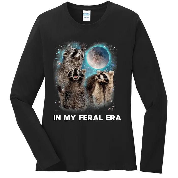 In My Feral Era Raccoon Ladies Long Sleeve Shirt