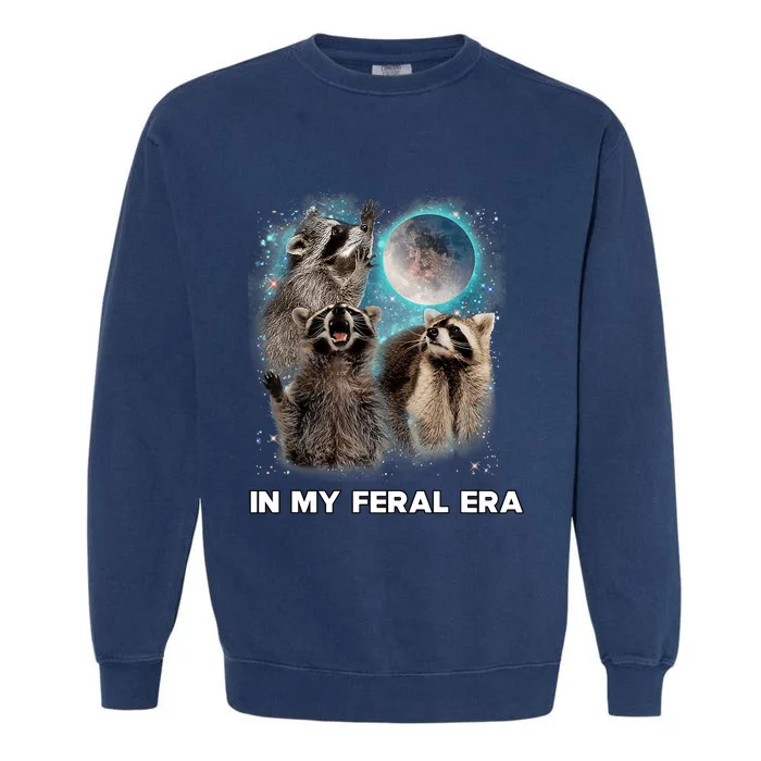 In My Feral Era Raccoon Garment-Dyed Sweatshirt