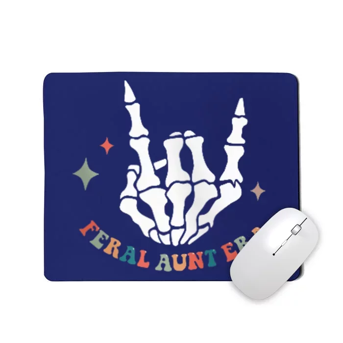 In My Feral Aunt Era Groovy Auntie Mother's Day on Back Zip Hoodie Mousepad