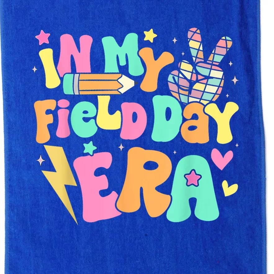 In My Field Day Era Groovy Field Day Meaningful Gift For Teacher Gift Platinum Collection Golf Towel