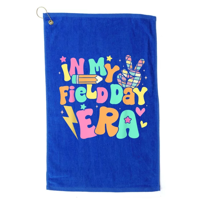 In My Field Day Era Groovy Field Day Meaningful Gift For Teacher Gift Platinum Collection Golf Towel