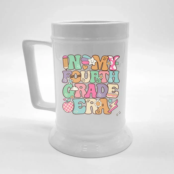 In My Fourth Grade Era Back To School Retro Groovy 4th Grade Front & Back Beer Stein