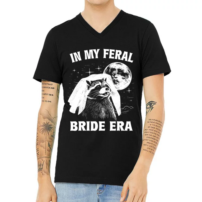 In My Feral Bride Era Raccoon V-Neck T-Shirt