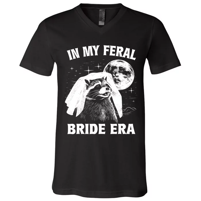 In My Feral Bride Era Raccoon V-Neck T-Shirt