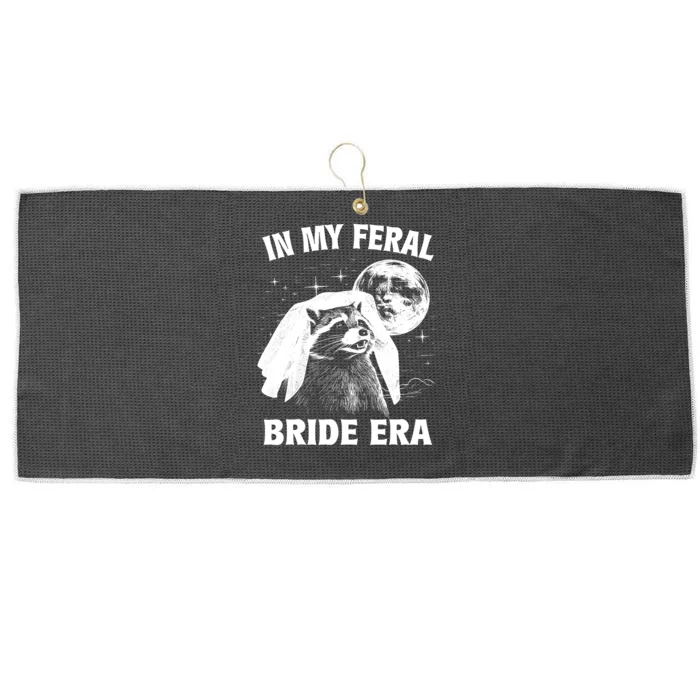 In My Feral Bride Era Raccoon Large Microfiber Waffle Golf Towel