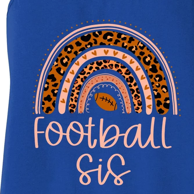 In My Football Sister Era Leopard Rainbow Game Day Vibes Gift Women's Racerback Tank