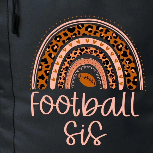 In My Football Sister Era Leopard Rainbow Game Day Vibes Gift Daily Commute Backpack