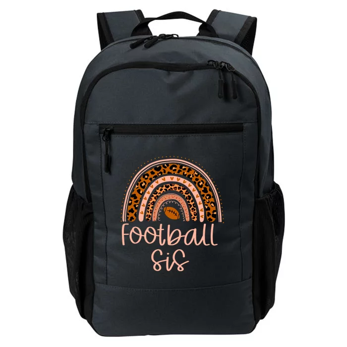 In My Football Sister Era Leopard Rainbow Game Day Vibes Gift Daily Commute Backpack