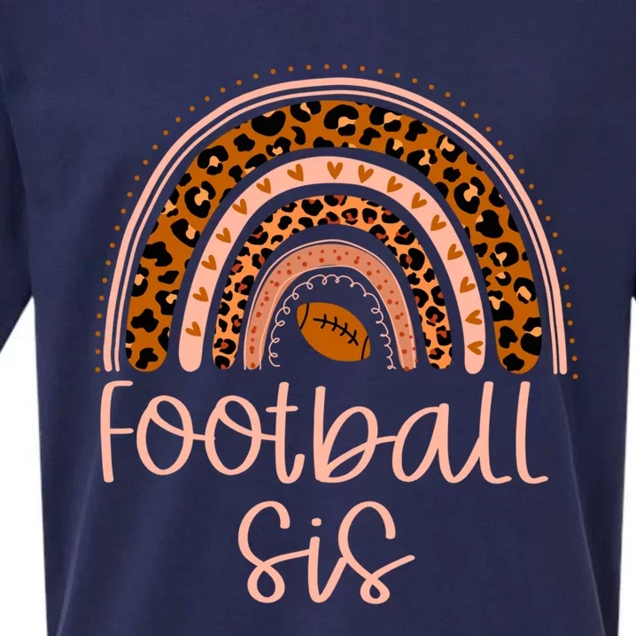 In My Football Sister Era Leopard Rainbow Game Day Vibes Gift Sueded Cloud Jersey T-Shirt