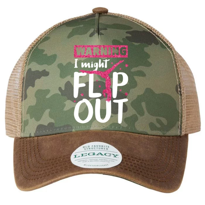 I Might Flip Out Funny Gymnast Cheerleading Gift Legacy Tie Dye Trucker Hat