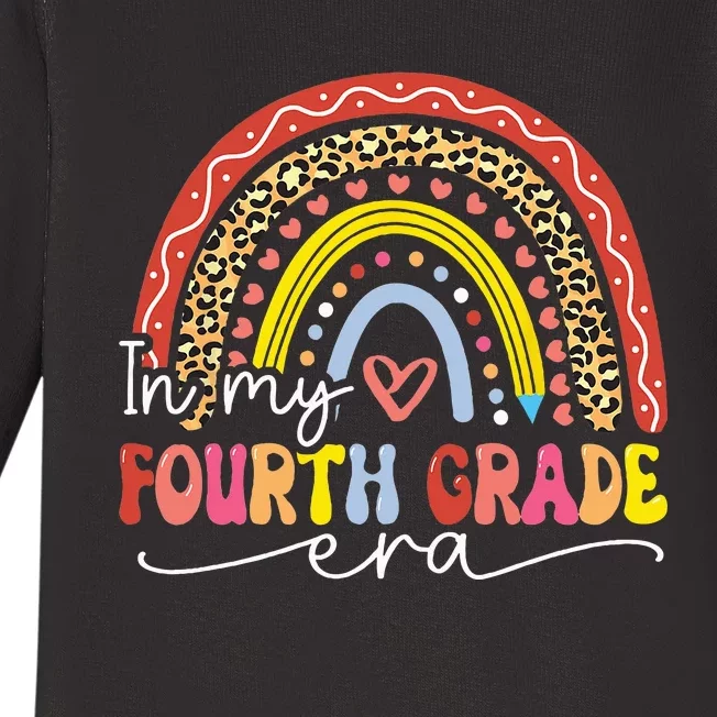 In My Fourth Grade Era Back To School First Day Rainbow Baby Long Sleeve Bodysuit