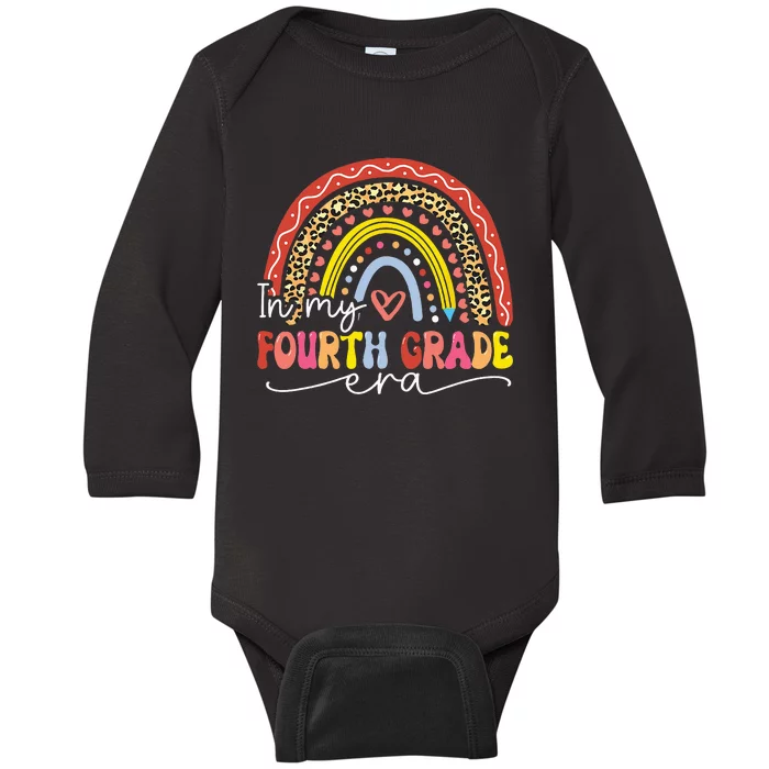 In My Fourth Grade Era Back To School First Day Rainbow Baby Long Sleeve Bodysuit