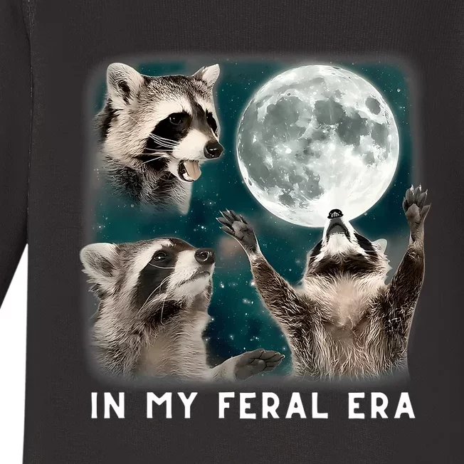 In My Feral Era Raccoon Baby Long Sleeve Bodysuit