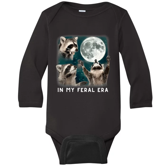 In My Feral Era Raccoon Baby Long Sleeve Bodysuit