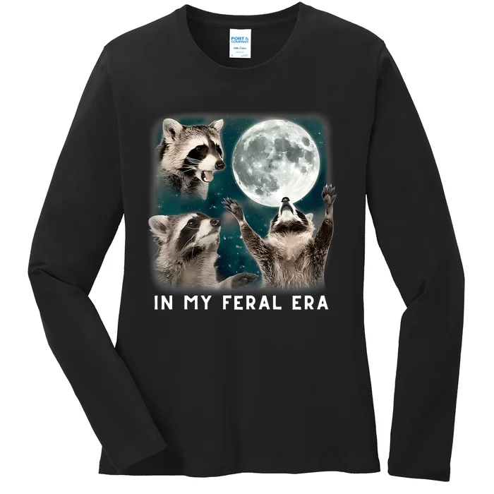 In My Feral Era Raccoon Ladies Long Sleeve Shirt