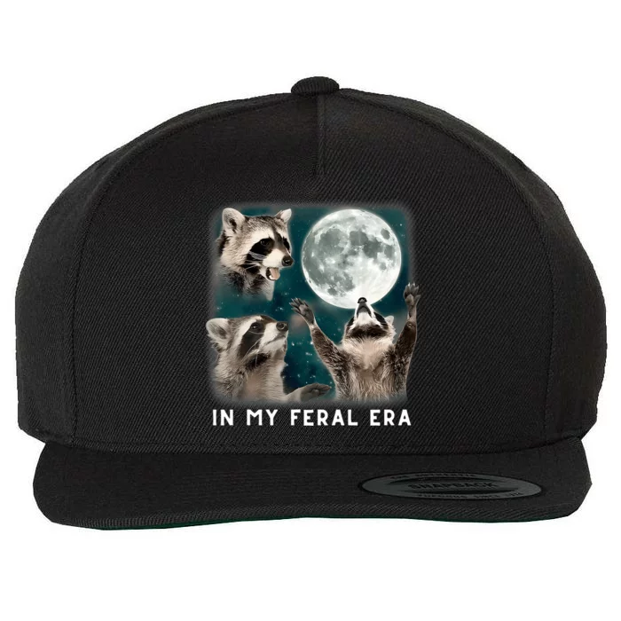 In My Feral Era Raccoon Wool Snapback Cap