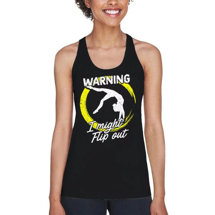 I Might Flip Out Gymnastics & Gymnast Gift Women's Racerback Tank