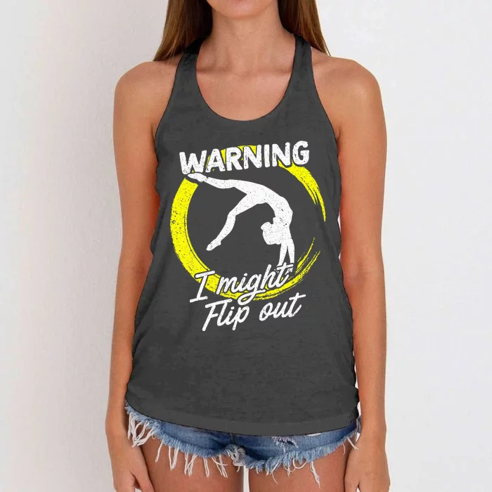 I Might Flip Out Gymnastics & Gymnast Gift Women's Knotted Racerback Tank