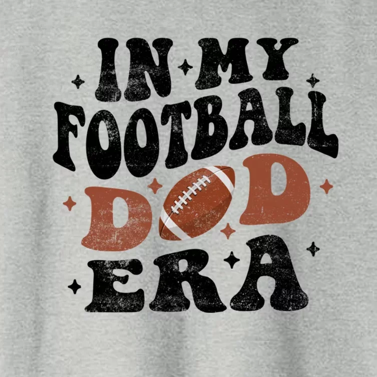 In My Football Dad Era Funny Football Dad Fathers Day Groovy Gift Women's Crop Top Tee