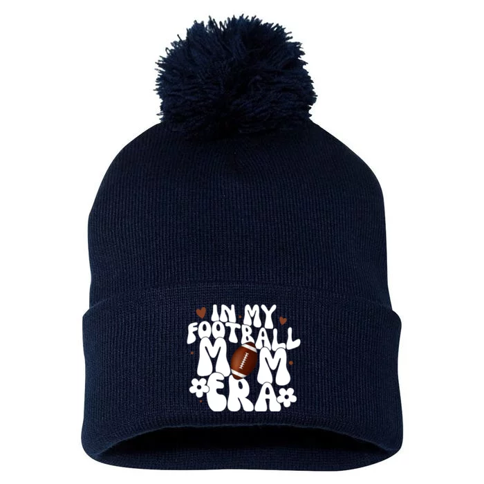 In My Football Mom Era Hearts Pom Pom 12in Knit Beanie