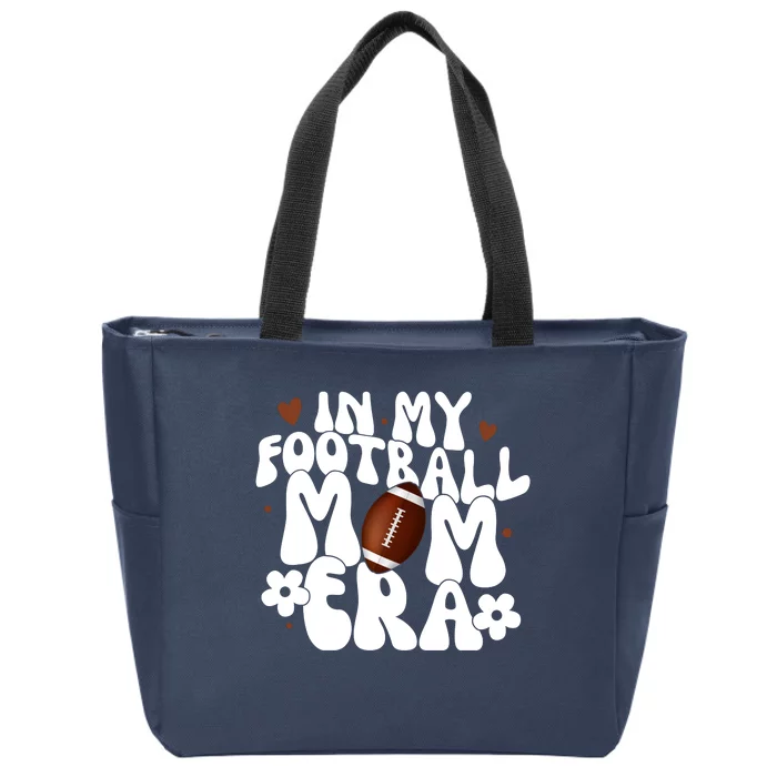 In My Football Mom Era Hearts Zip Tote Bag