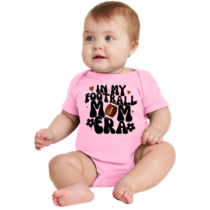 In My Football Mom Era Hearts Baby Bodysuit