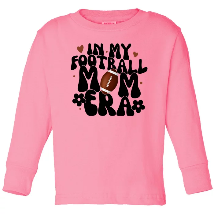 In My Football Mom Era Hearts Toddler Long Sleeve Shirt