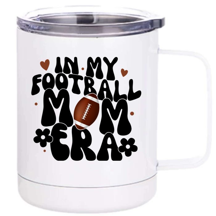 In My Football Mom Era Hearts Front & Back 12oz Stainless Steel Tumbler Cup