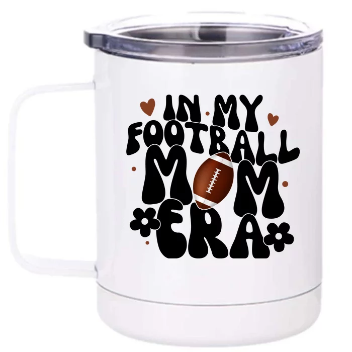 In My Football Mom Era Hearts Front & Back 12oz Stainless Steel Tumbler Cup