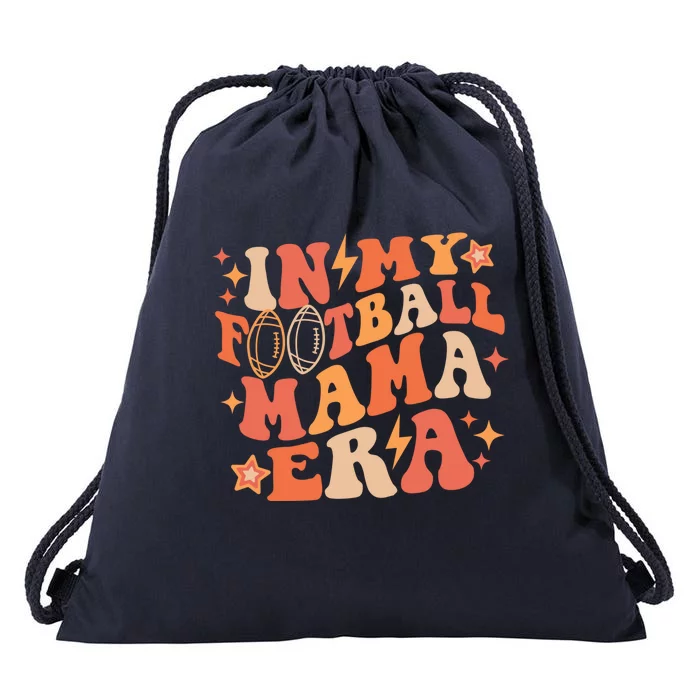 In My Football Mama Era Autumn Fall Thanksgiving Game Day Gift Drawstring Bag