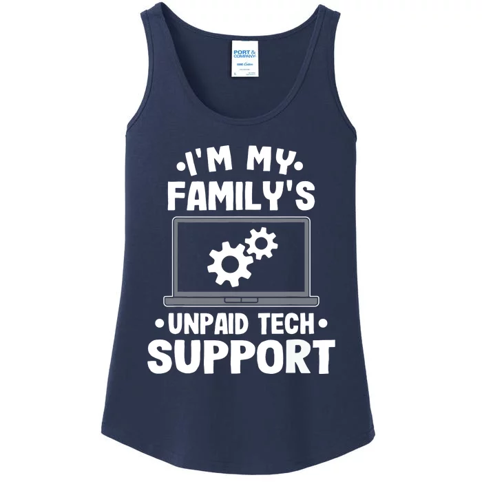 Im My Familys Unpaid Tech Support Funny Computer Engineer Ladies Essential Tank