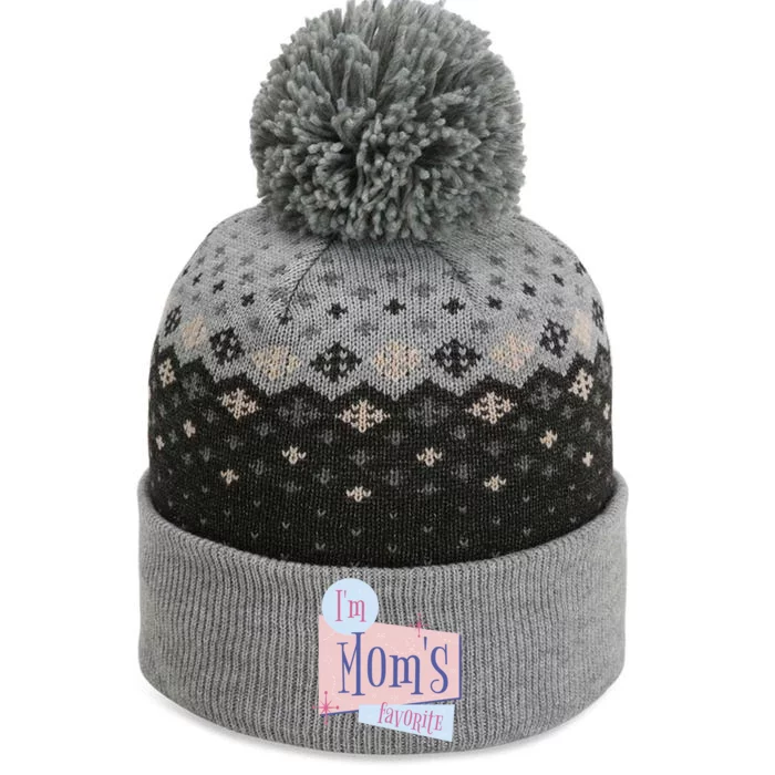 I'm Mom's Favorite Retro The Baniff Cuffed Pom Beanie