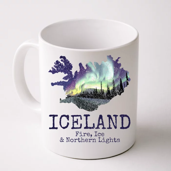 Iceland Map Fire Ice Northern Light Icelandic Souvenir Front & Back Coffee Mug