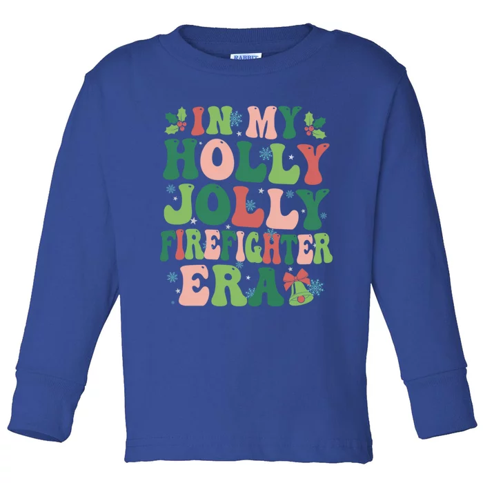 In My Firefighter Era Christmas Party Season Pjm Occupation Gift Toddler Long Sleeve Shirt