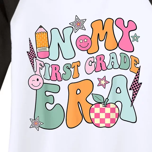 In My First Grade Era Back To School Retro Groovy 1st Grade Women's Tri-Blend 3/4-Sleeve Raglan Shirt