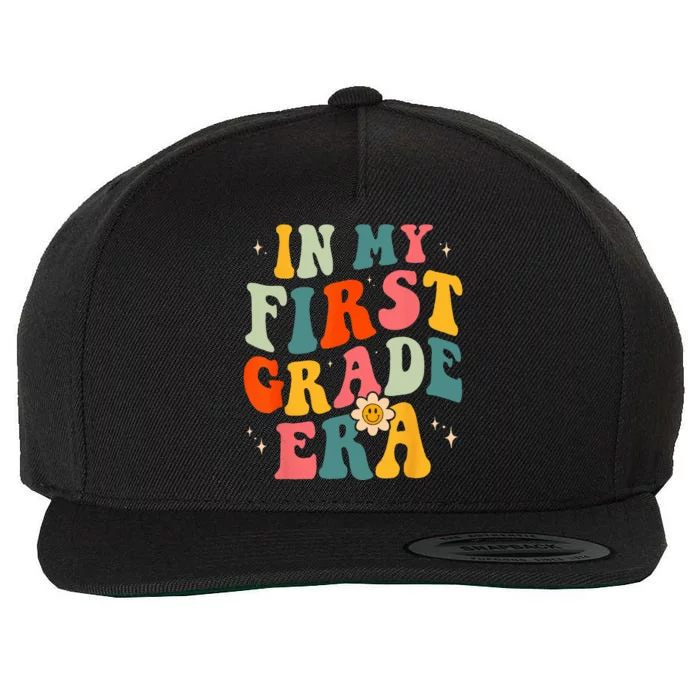 In My First Grade Era 1st Grade Teacher Groovy Retro Wool Snapback Cap