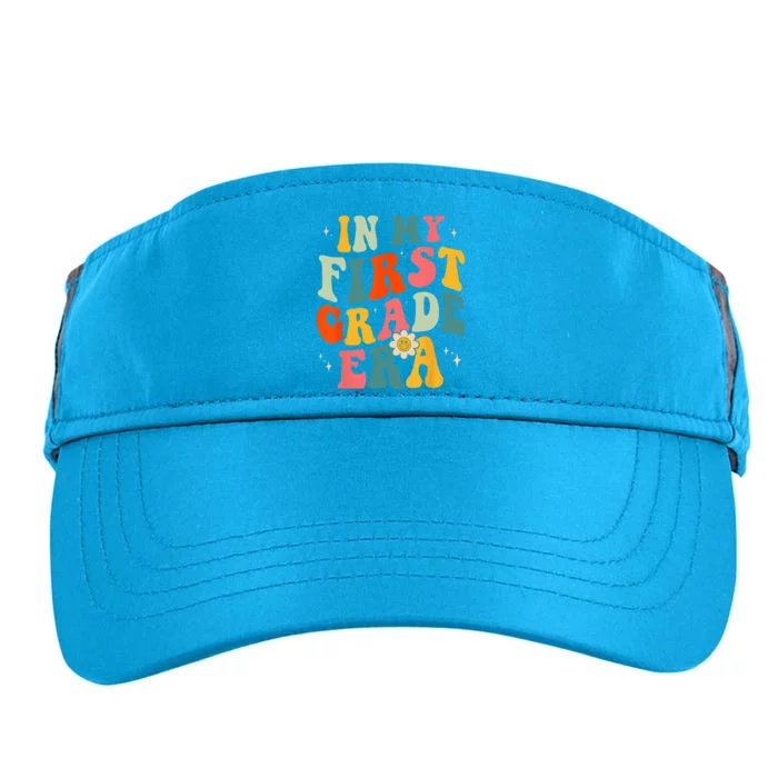 In My First Grade Era 1st Grade Teacher Groovy Retro Adult Drive Performance Visor