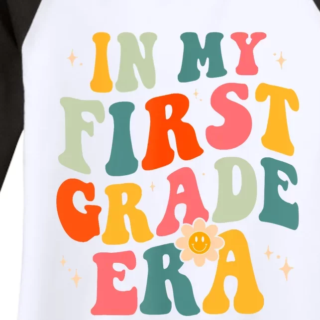 In My First Grade Era 1st Grade Teacher Groovy Retro Women's Tri-Blend 3/4-Sleeve Raglan Shirt