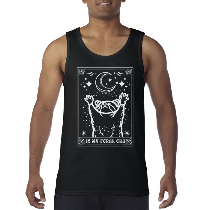 In My Feral Era Raccoon With Moon Trash Panda Tank Top