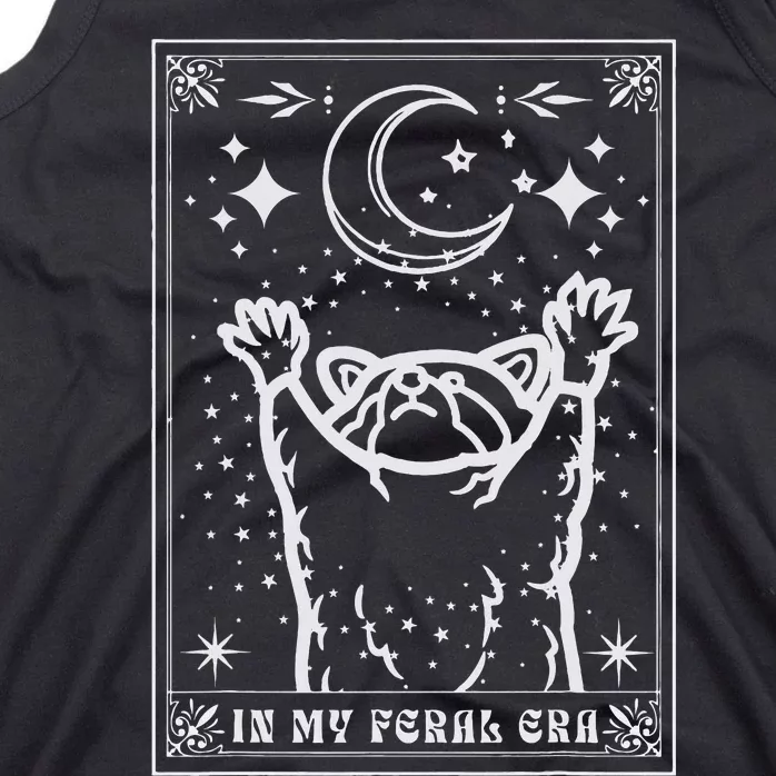 In My Feral Era Raccoon With Moon Trash Panda Tank Top