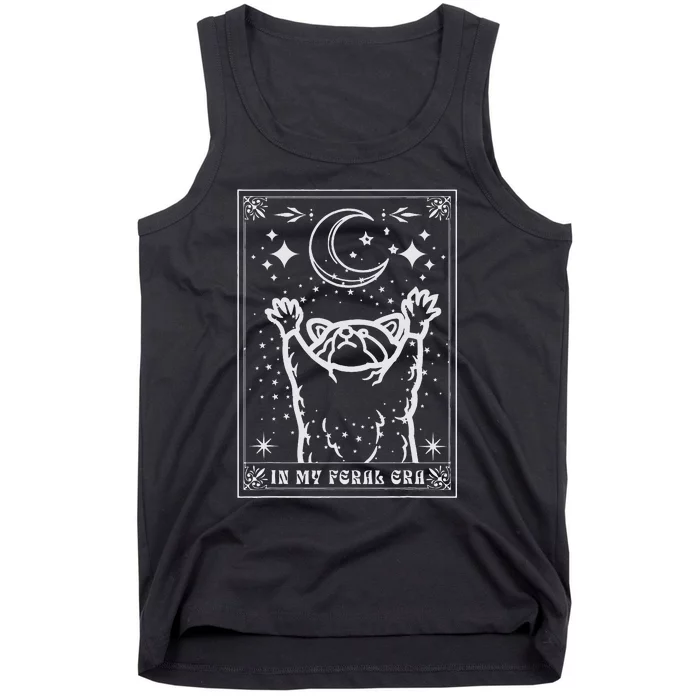 In My Feral Era Raccoon With Moon Trash Panda Tank Top