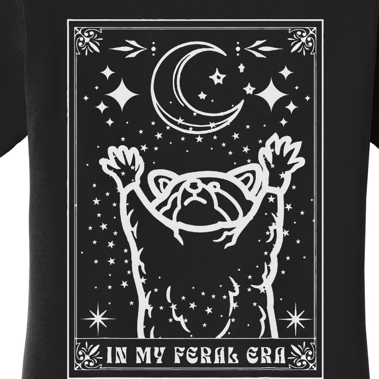 In My Feral Era Raccoon With Moon Trash Panda Women's T-Shirt