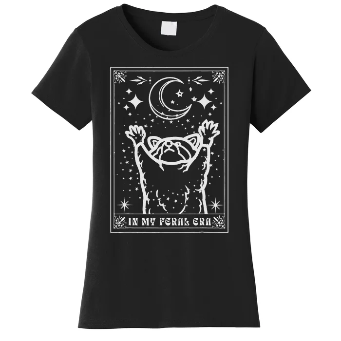 In My Feral Era Raccoon With Moon Trash Panda Women's T-Shirt