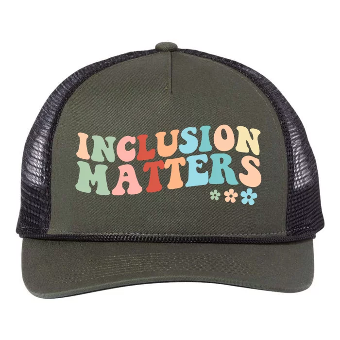 Inclusion Matters Floral Love Acceptance Retro Rope Trucker Hat Cap