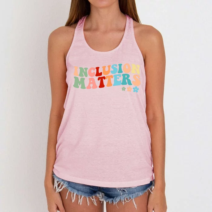 Inclusion Matters Floral Love Acceptance Women's Knotted Racerback Tank