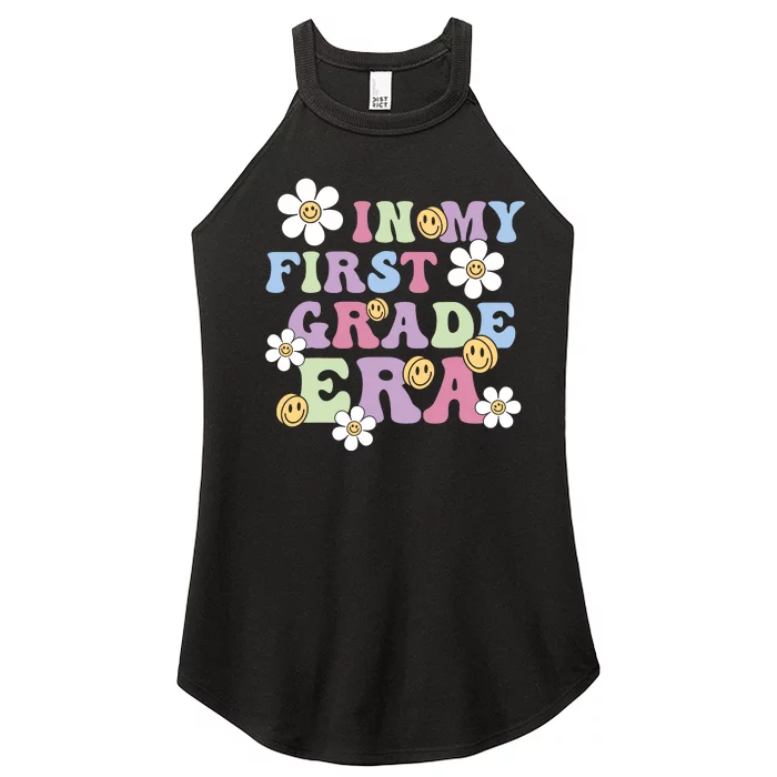 In My First Grade Era Back To School 1st Teacher Groovy Women’s Perfect Tri Rocker Tank