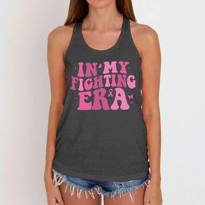 In My Fighting Era Breast Cancer Awareness Support Squad Women's Knotted Racerback Tank