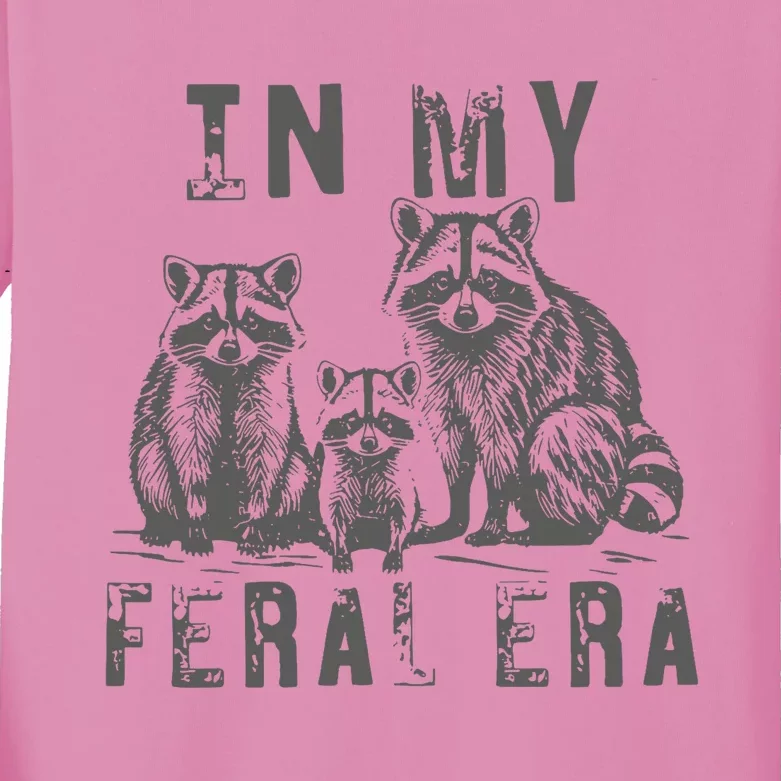 In My Feral Era Racoons Meme Kids Long Sleeve Shirt