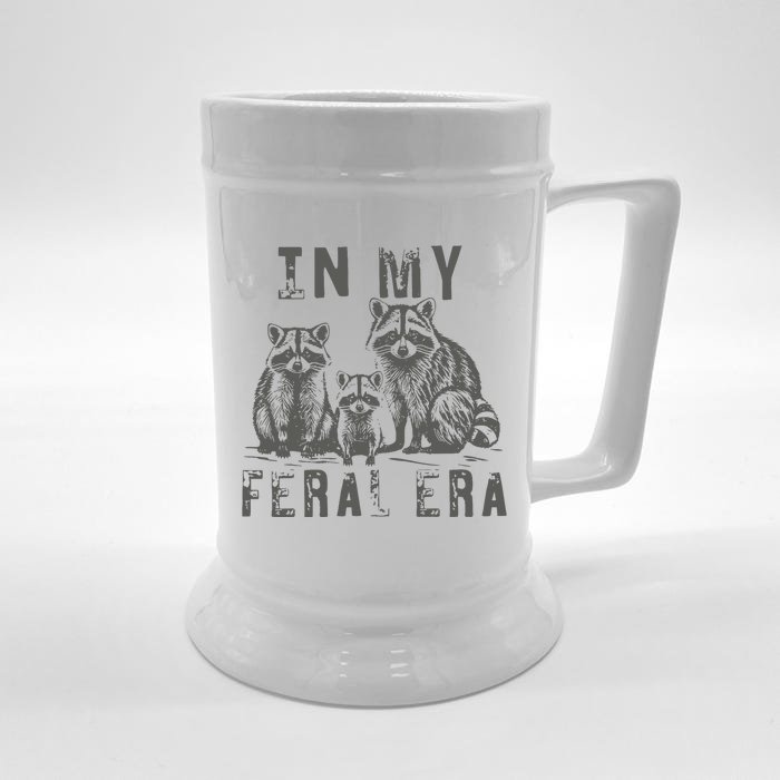 In My Feral Era Racoons Meme Front & Back Beer Stein